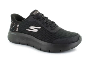 Slip Ins Skechers Shoes Womens Black Memory Foam Go Walk Hand Free Krysta 125502 - Picture 1 of 15