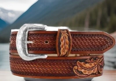 Tony Lama DON CORONADO Leather Belt  Made USA Sizes 36, 38  C42704 List $68 NWT - Image 1 of 4