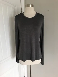 VINTAGE CALVIN KLEIN COLLECTION GRAY SILK BLEND STRETCH TOP SIZE L MADE IN ITALY - Picture 1 of 5