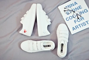 Tenis Mujeres Zapatos de Cuero Primavera Tendencia Informal Nuevo Moda Cómodo Lindo Corazón - Imagen 1 de 7