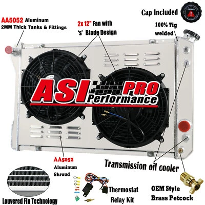 ASI For 1982-92 Chevy Camaro,Pontiac Firebird AT CU951 4 ROW Radiator Shroud Fan - Image 1 of 4