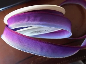 vintage ribbon rayon acetate ombre 5/8" periwinkle purple 1yd made in France - Picture 1 of 3