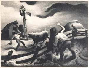 Photographing the Bull Thomas Hart Benton 1926 American Regionalism Farm Life - Picture 1 of 2
