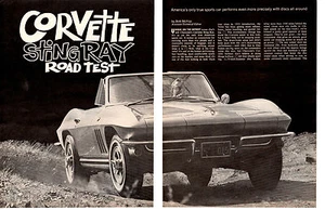 1965 CHEVROLET CORVETTE 327/300 PS ~ ORIGINAL 6-SEITEN STRASSENTEST / ARTIKEL / AD - Bild 1 von 1