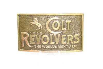 Vintage Colt Revolvers Belt Buckle by Bergamont Brass Works The Worlds Right Arm - Image 1 of 4