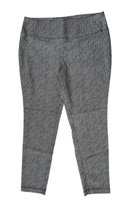 Worthington Tummy Control Pull On Skinny Pants Size 16 Black White Print Stretch - Picture 1 of 14