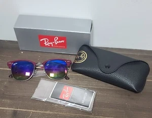 Ray-Ban Lmited Edition Clubmaster Square Sunglasses Bordeaux Red NIB - Picture 1 of 3