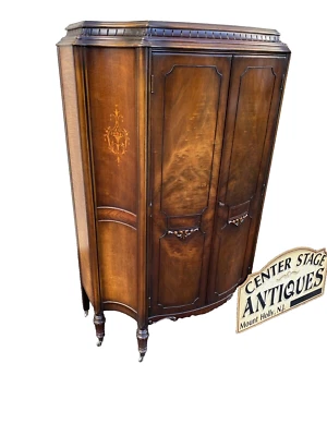 64922 Inlaid Walnut Chifferobe High Chest Dresser - Image 1 of 4