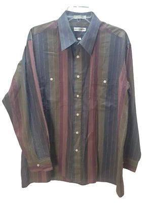 De Colección Pierre Cardin Para Hombres Grande Camisa de Vestir con Botones Camisa Manga Larga A Rayas Foto 1 de 4