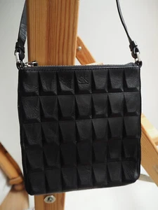 ck CALVIN KLEIN Designer Kleine Handtasche Umhängetasche Leder schwarz - Bild 1 von 4