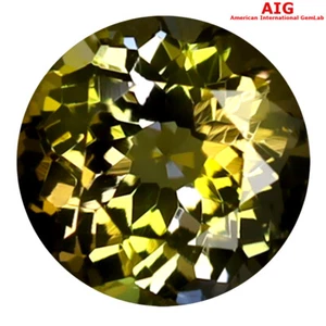 1.08 ct AIG Certified Flashing Round Shape (6 x 6 mm) Blue Yellow Tanzanite - Picture 1 of 3