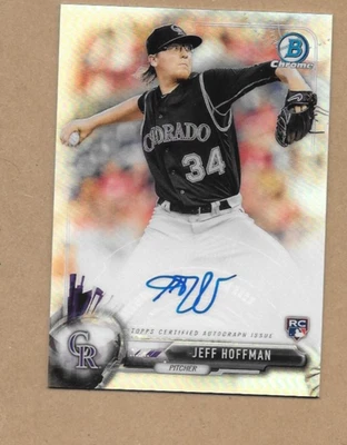 Jeff Hoffman Bowman 2017 refractor cromado automático RC 295/499 #BCAR-JH Foto 1 de 2