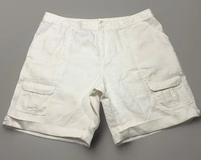 Pantalones Cortos Coldwater Creek 100% Lino Marfil Talla 16 Foto 1 de 4