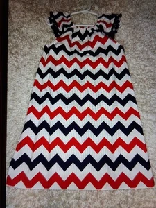 Lolly Wolly Doodle Brand Girls Cheveron Dress,EUC,Size Small 4/5 - Picture 1 of 8