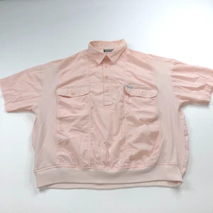 Members Only XL Pullover Vintage VTG Button S SS Pocket Collared Shirt Pink - Picture 1 of 11