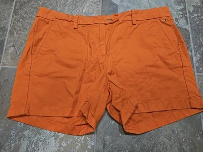 Tommy Hilfiger Shorts Womens Size 12 Orange Chino Stretch Button Fly Preppy  - Image 1 of 4