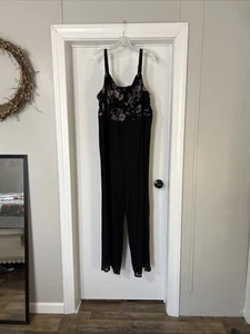 Torrid Damen 3X schwarz Blumen Mesh V-Ausschnitt verstellbare Träger weites Bein Overall - Bild 1 von 7