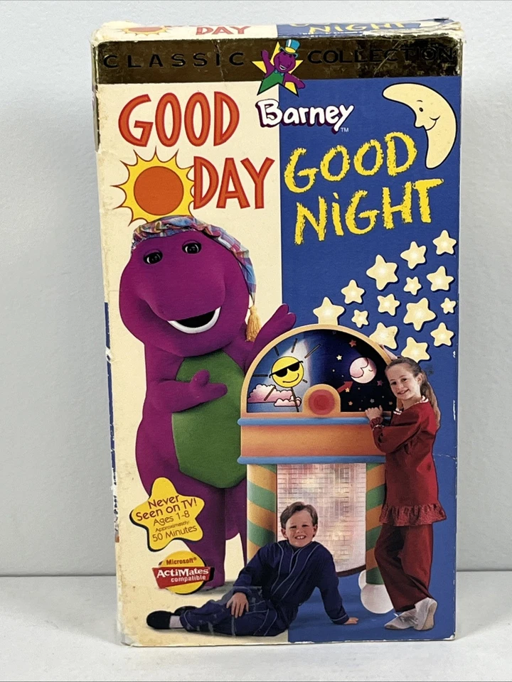 Barney The Dinosaur Good Day Good Night VHS Tape - TESTED - Image 1 of 4