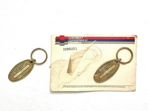 2x Vintage Chevrolet Commitment To Excellence Brass Key Chain Ring w/Packaging - Picture 1 of 5