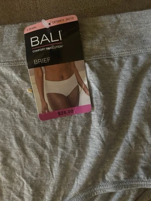 Bali Ladies  1 Pair Panties Brief   Size 3 XL 10   Heather Gray - Image 1 of 3