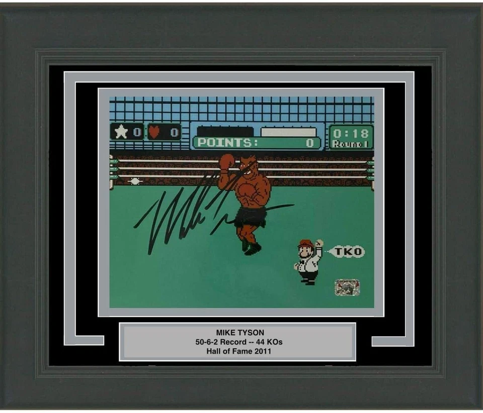 FRAMED Autographed/Signed MIKE TYSON Punchout Nintendo 8x10 Photo Hologram COA - Image 1 of 1