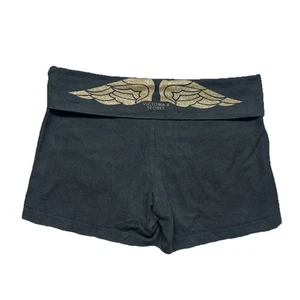 Y2K Victoria's Secret Vintage Foldover Yoga Shorts Glitzer Engelsflügel Medium - Bild 1 von 7