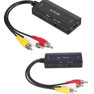 1080P HDMI To RCA AV CVBS Component Converter AV To HDMI Adapter Cable NTSC PAL - Image 1 of 4