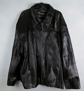 Vintage Davoucci Jacket Leather Cow Fur Womens Size 6XL Brown Rare - Picture 1 of 20