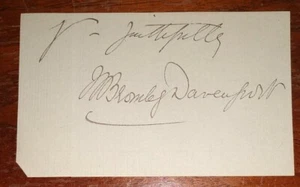 General William Bromley Davenport (1862-1949) Autograph Cut Inscribed signature - Picture 1 of 2