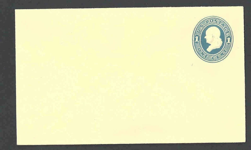 1874 U114 1c Blue On Amber Mint Entire Die 47 Size 7 - Image 1 of 1