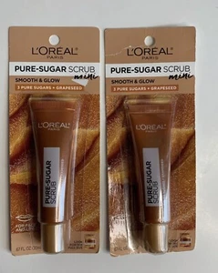 Lot of 2 L’Oréal Pure Sugar Facial Scrub Mini Smooth & Glow Face & Lips.,67 Oz - Bild 1 von 1