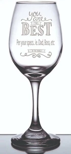 Una copa de vino grabada personalizada personalizada personalizada tu mejor con tu nombre/mensaje - Imagen 1 de 2