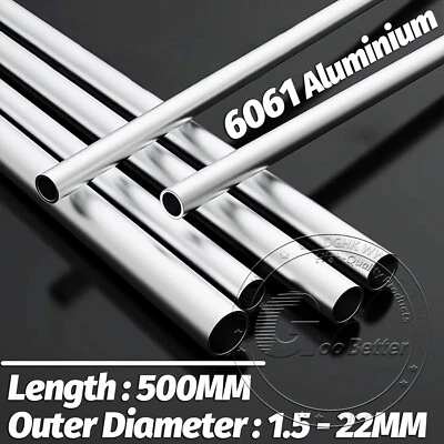 Aluminium Round Tube 1.5mm 2mm 3mm 4mm 5mm 6mm 8mm 10mm 12mm 15mm 16mm 20mm 22mm - Image 1 of 4