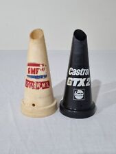 2 x Plastic Oil Bottle Pourer Tops - Ampol & Castrol