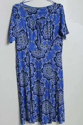 Vestido longo feminino BHS Geo Jersey - Azul - Tamanho 12 (I44) - Imagem 1 de 3