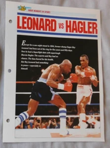 Marvin Hagler Sugar Ray Leonard Great Moment in Sports Heroes Photo Sheet 8x10 - Picture 1 of 2