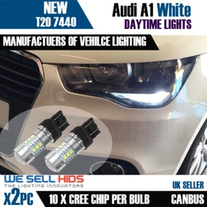 2X AUDI A1 DRL T20 7443 15 SMD LED WHITE CANBUS BRIGHT ERROR FREE DAYTIME LIGHTS - Picture 1 of 1