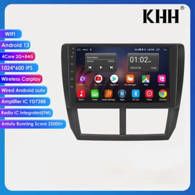 64G Para Subaru Forester Impreza 2007-2013 Android13 CarPlay Coche Radio Estéreo GPS Foto 1 de 4