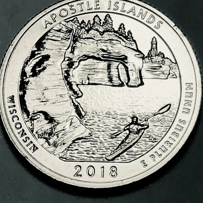 2018 S Washington quarter ATB Wisconsin Apostle Islands NL from mint roll - Image 1 of 4