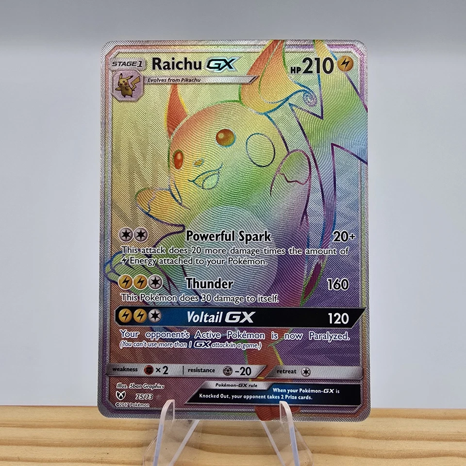 Raichu GX - 75/73 - Secret Rare LP Pokemon SM - Shining Legends - Image 1 of 2