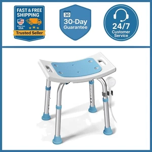 Shower Chair with Back Bath Bench Seat Stool for Elderly /Disabled, #Max.500 lbs - Picture 1 of 10