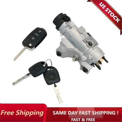 IGNITION LOCK CYLINDER ASSEMBLY WITH KEY SHELLS FOR 1998-2009 AUDI A4 QUATTRO - Image 1 of 4