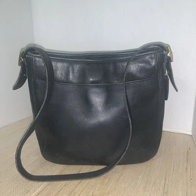 复古蔻驰切尔西流浪汉黑色皮革单肩包手提包 M8D-6003 包吊饰美国 — 第 1/4 张图片