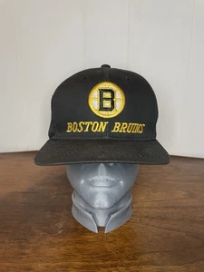 VINTAGE Boston Bruins Hat Snapback Black G Cap Hockey NHL One Size Men - Picture 1 of 9