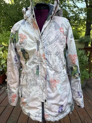 Arctix 夹克花卉中号绝缘 5000 毫米保暖寒冷天气滑雪外套 — 第 1/4 张图片