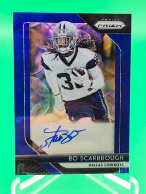Bo Scarbrough 2018 Panini Prizm Blue Scope RC AUTO 88/99 #RA-BS Cowboys - Image 1 of 2