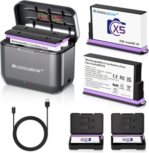 Coolshow 360 X5 Batería 2800 Mah 2 Unidades Con Funda Protectora Y Cargador Rápi - Imagen 1 de 12