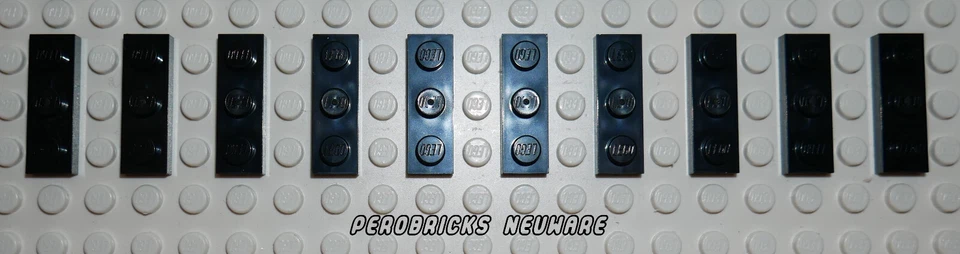 Lego Basic 10 Platten 1x3 schwarz #3623 NEUWARE - Bild 1 von 1