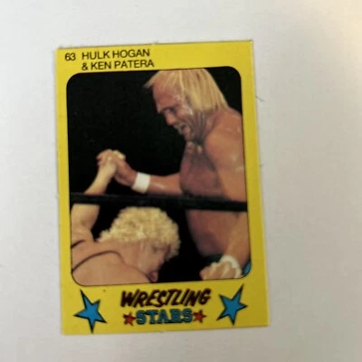 1986 Monty Gum Wrestling Stars Hulk Hogan  & Ken Patera #63 Trading Card - Image 1 of 3