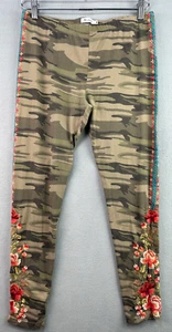 Johnny Was Leggings Libbie Camo Pant Medium Embroidered Cotton Floral J61418-1 - Picture 1 of 9